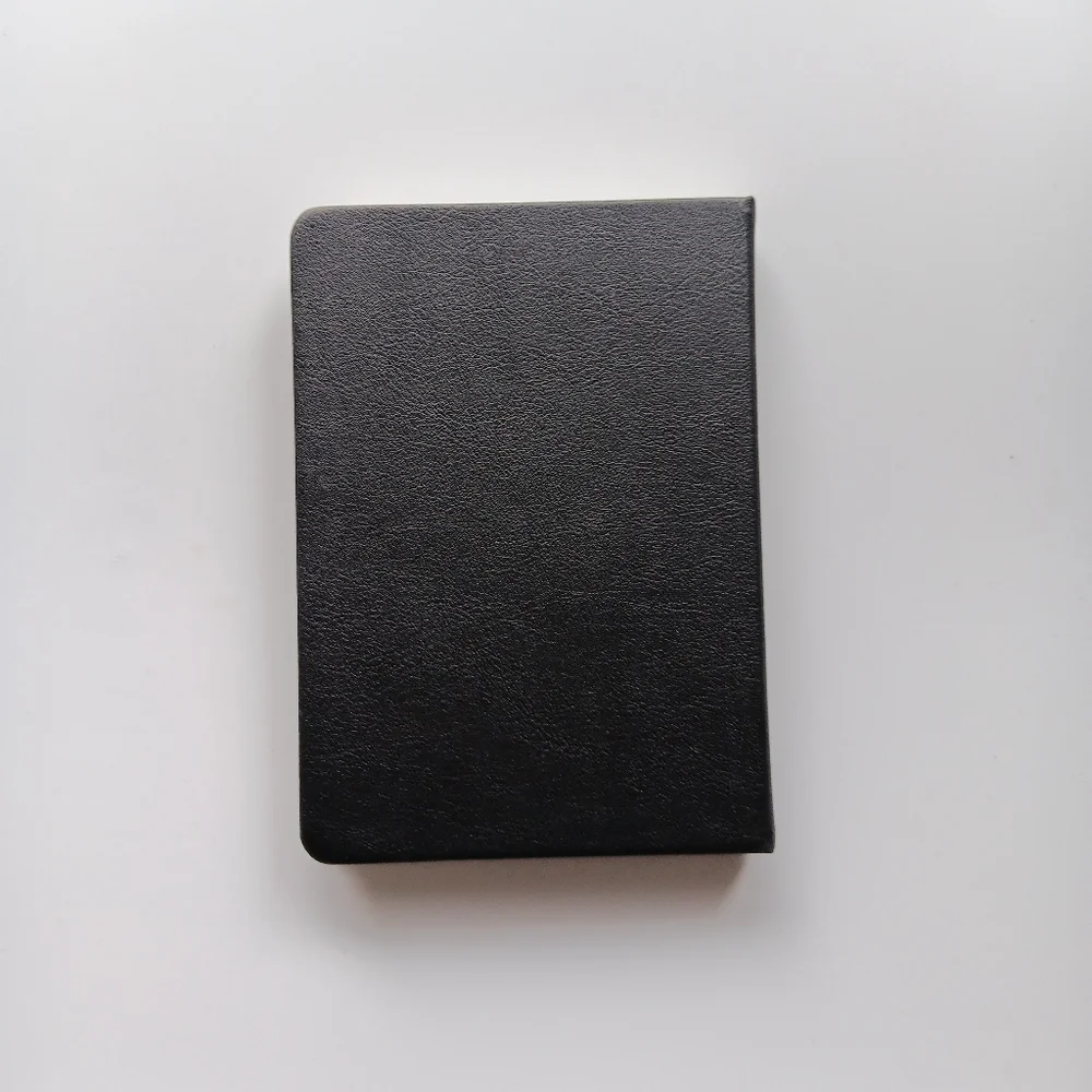 New Eccolo Journal Notepad Lined Black Cover White Pearl Shaped Beads 5 x 7